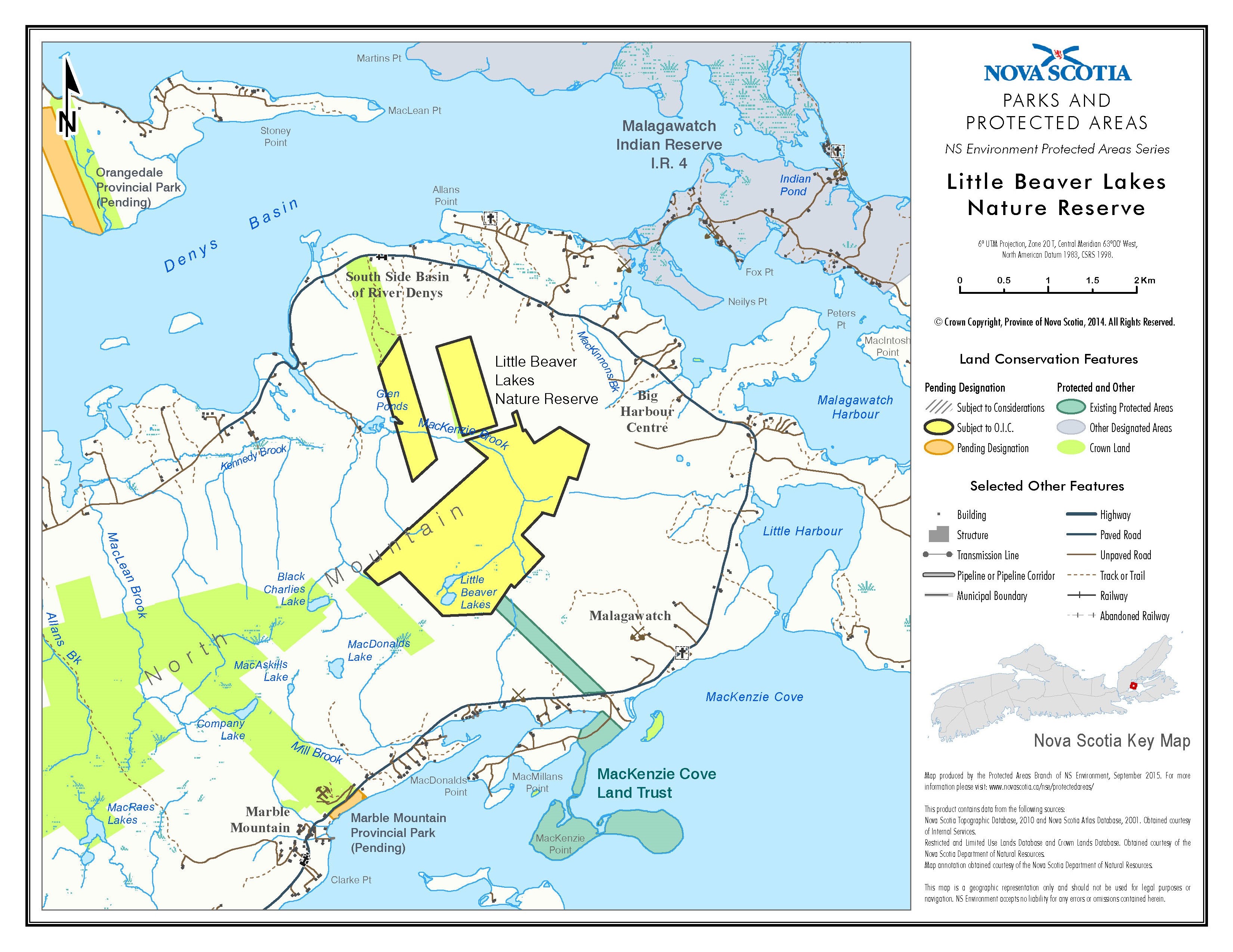 Approximate boundaries of Little Beaver Lakes Nature Reserve